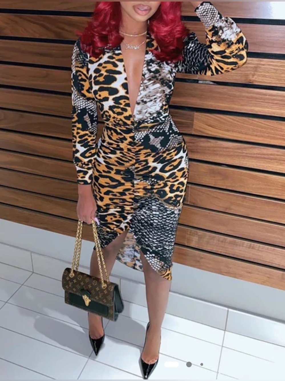 Fashion Nova Out in the Jungle Dress